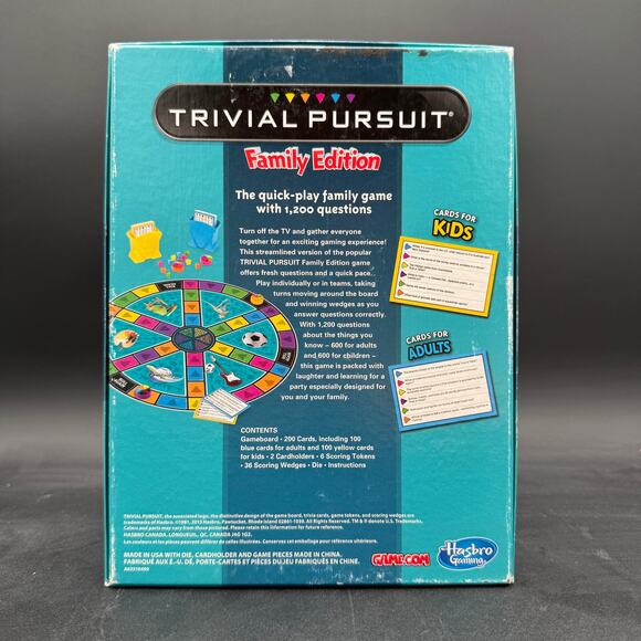 Trivial Pursuit Family Edition Quick Play Trivia for Whole Family Kids & Adults - Picture 5 of 6